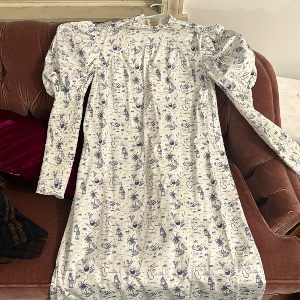 Toile puff sleeve midi dress!